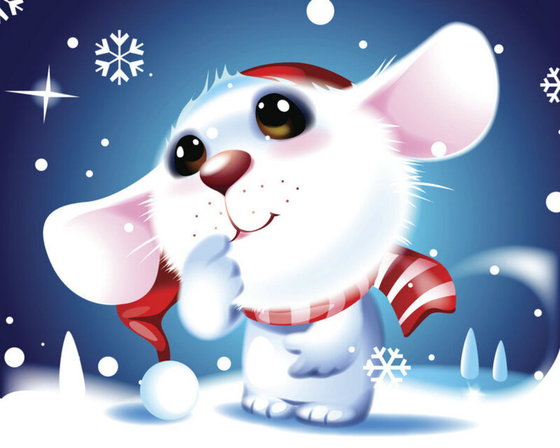White Mouse in Winter