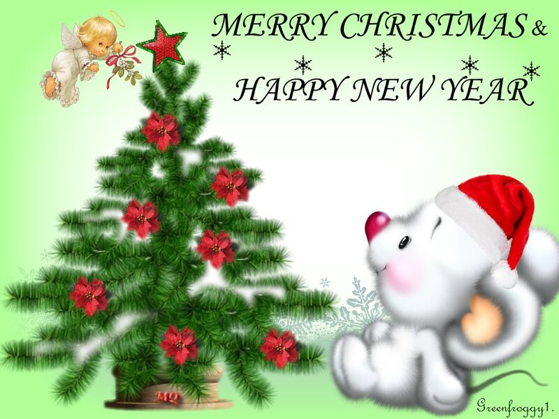 White Mouse with Santa Hat