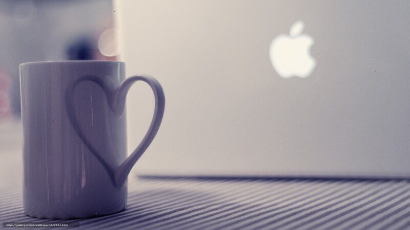 White Mug with Heart Handle — Gray