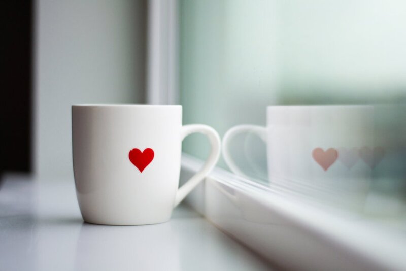 White Mug with Heart — Serene