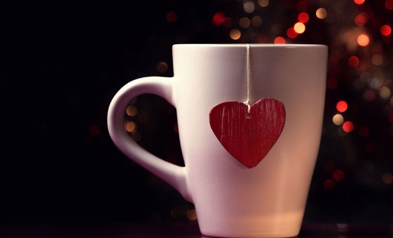 White Mug with Heart Tag