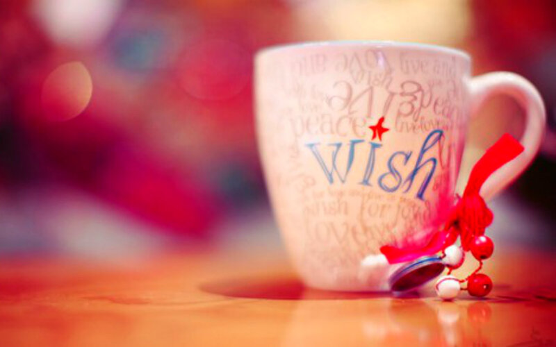White Mug with Red Ribbon