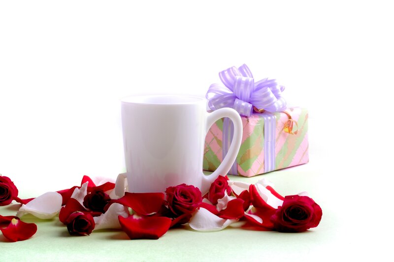 White Mug with Roses