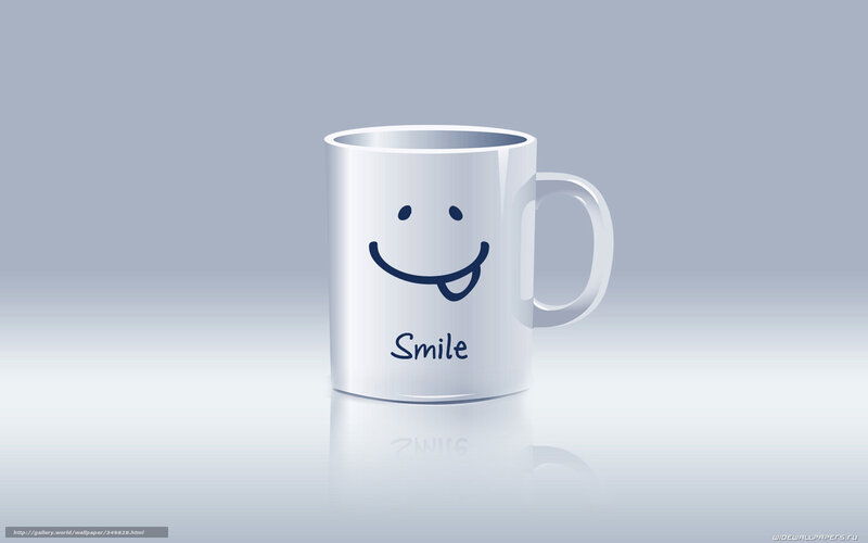 White Mug with Smiley Face — Neutral, 3d Render, Smiley Face