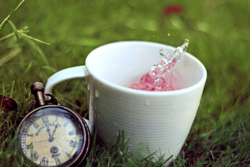 White Mug with Splashing Liquid