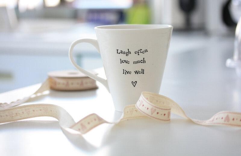 White Mug with Text