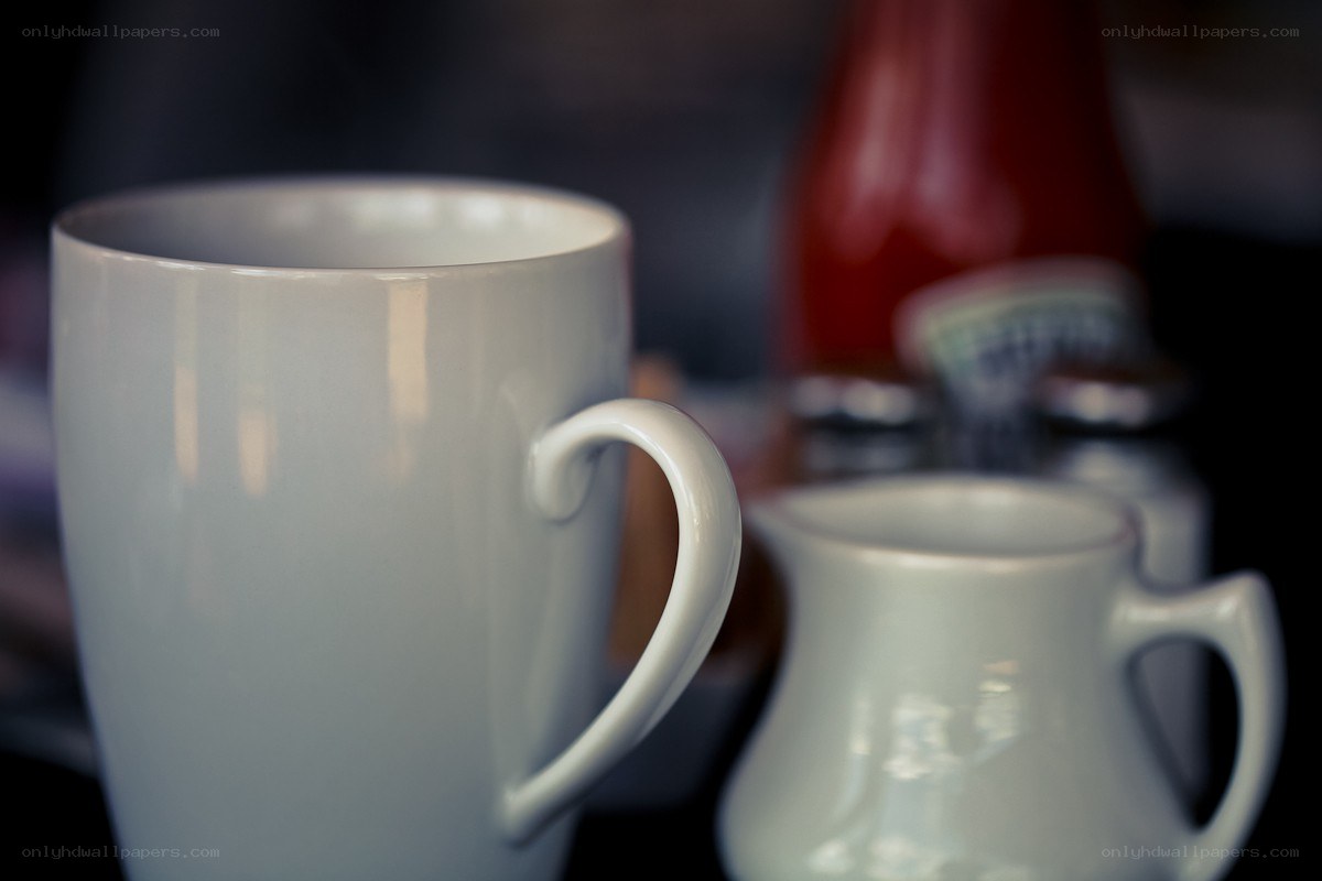 White mugs on a table