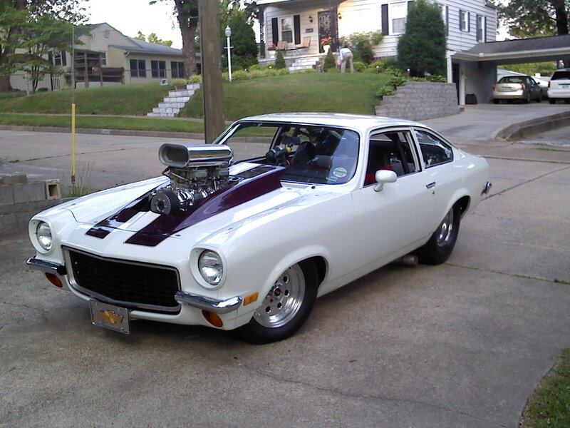 White Muscle Car — Calm, Afternoon, Photograph, House
