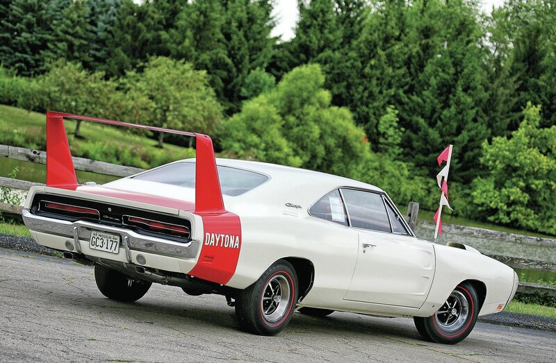 White Muscle Car — Calm, Afternoon, Photograph, Red Spoiler