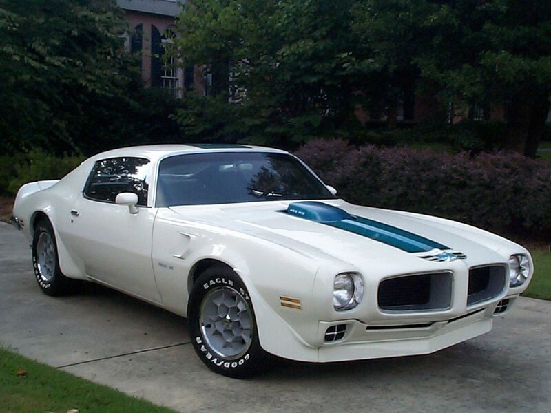 White Muscle Car — Calm, Afternoon, Photograph, Trees, Bushes