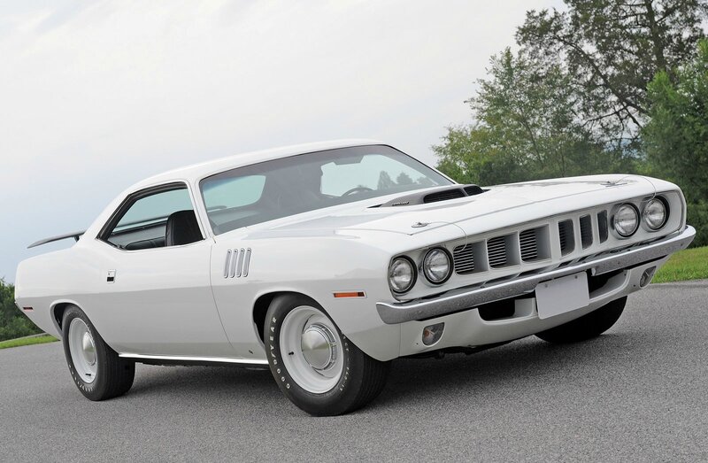 White Muscle Car — Calm, Afternoon, Photograph, Trees, Road