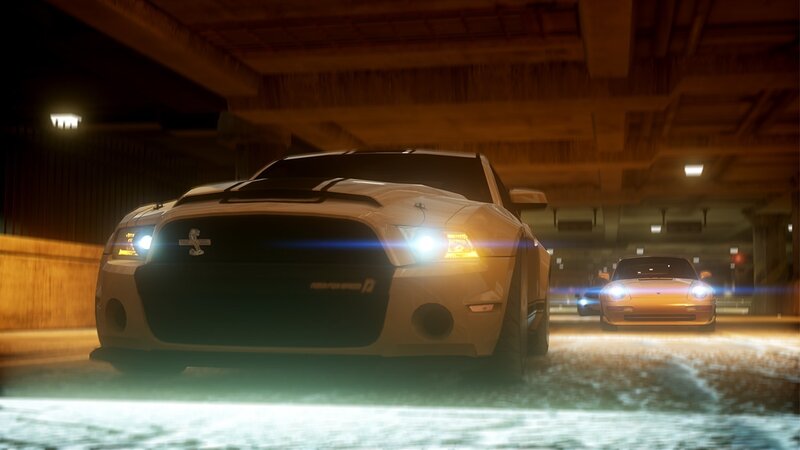 White Muscle Car — Dark