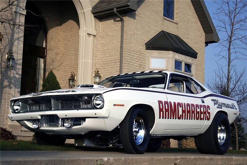 White Muscle Car — Dramatic, Afternoon, Photograph, House