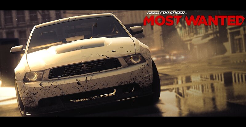 White Muscle Car — Dramatic, Night, 3d Render