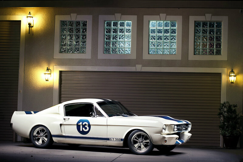 White Muscle Car — Dramatic, Night, Photograph