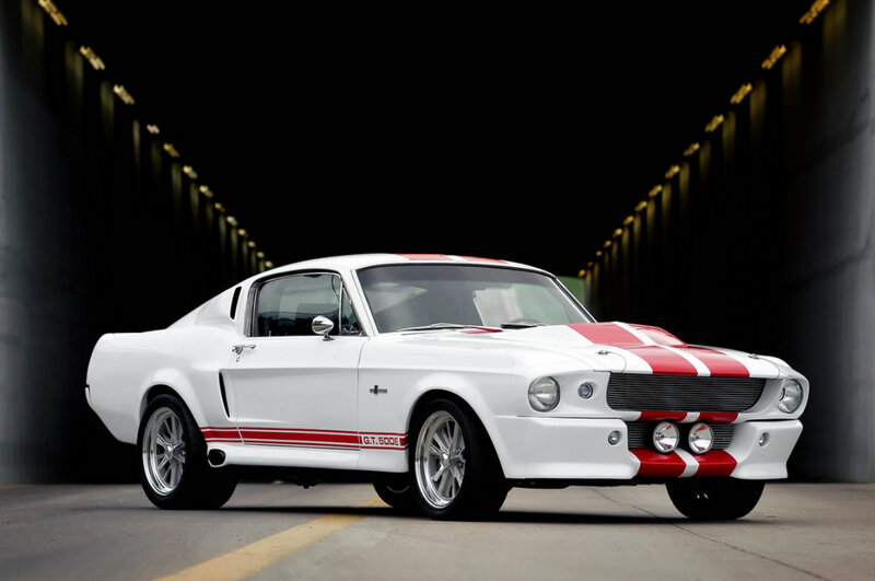 White Muscle Car — Dramatic, Night
