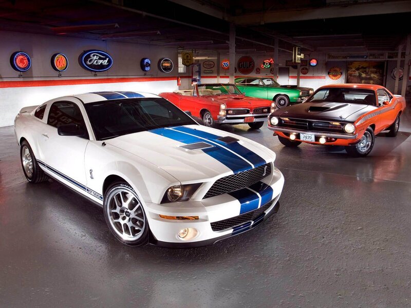 White Muscle Car — Dramatic, Photograph, Classic Cars