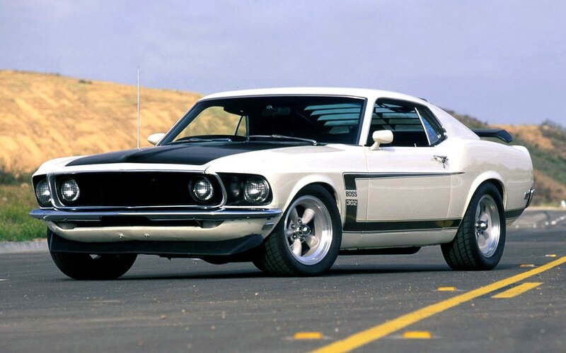 White Muscle Car — Dynamic, Afternoon, Photograph