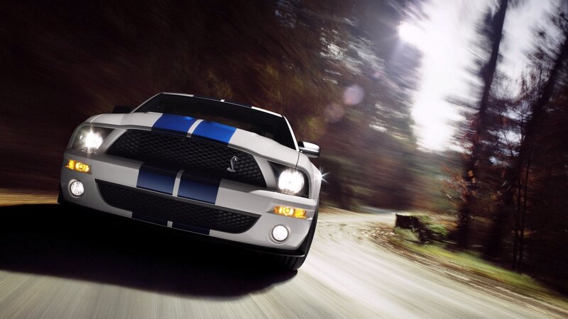 White Muscle Car — Dynamic, Night, Photograph