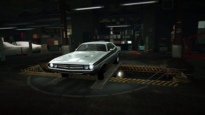 White Muscle Car — Gray