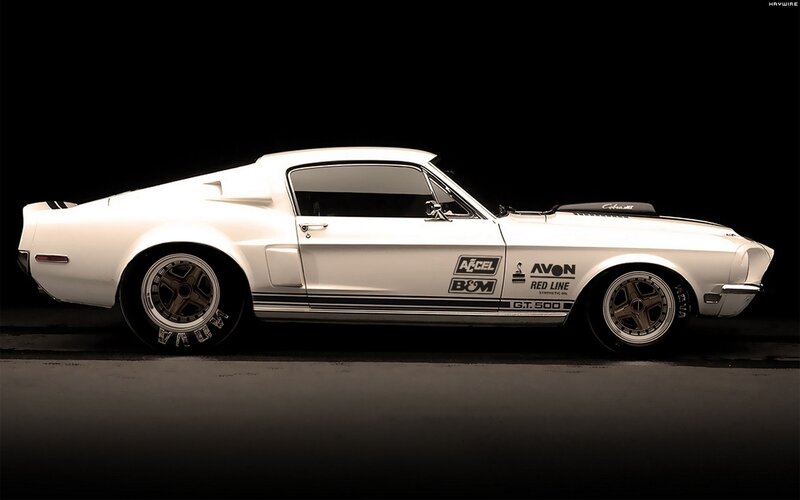white muscle car side profile