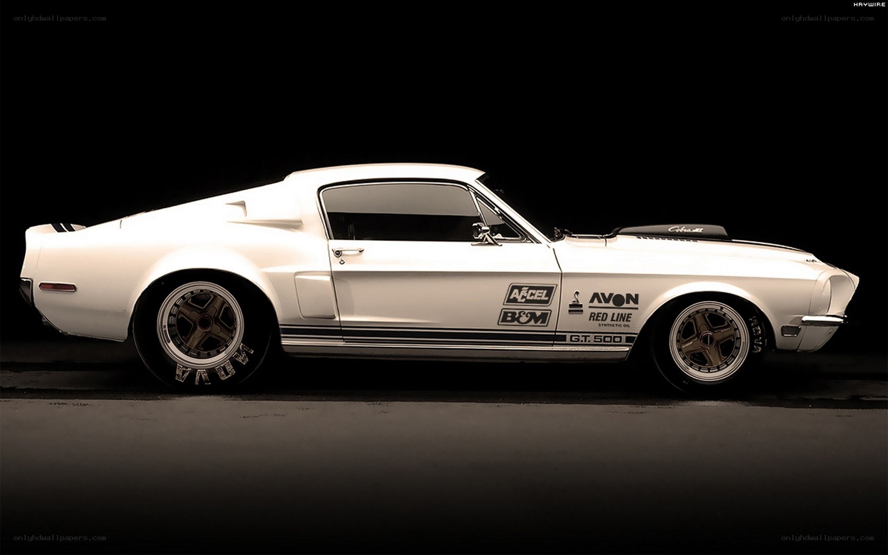 white muscle car side profile