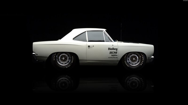 white muscle car side profile