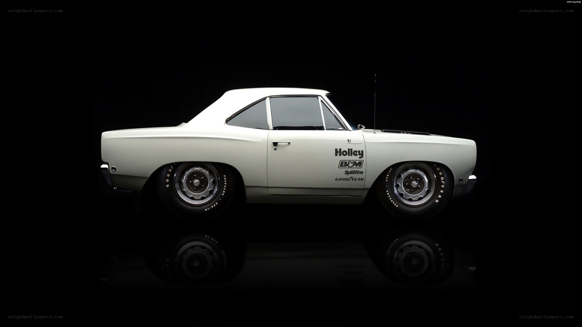 white muscle car side profile