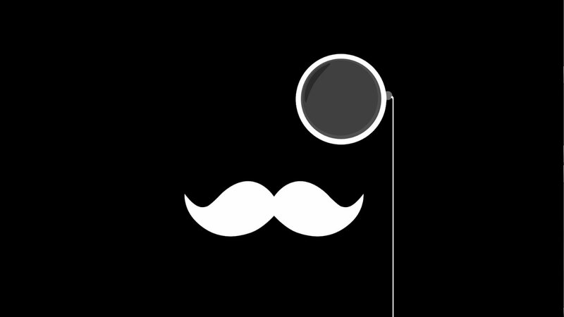 White Mustache and Monocle