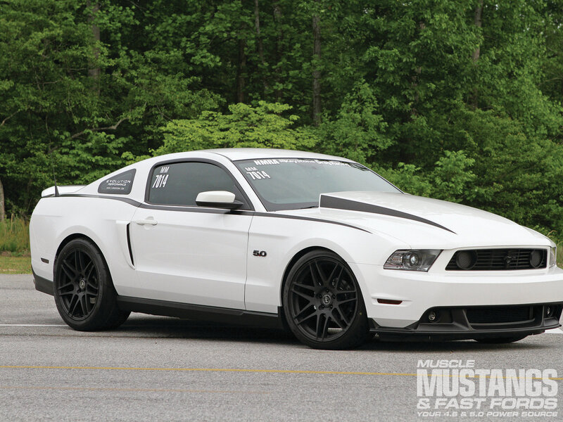 White Mustang Car — Calm, Afternoon