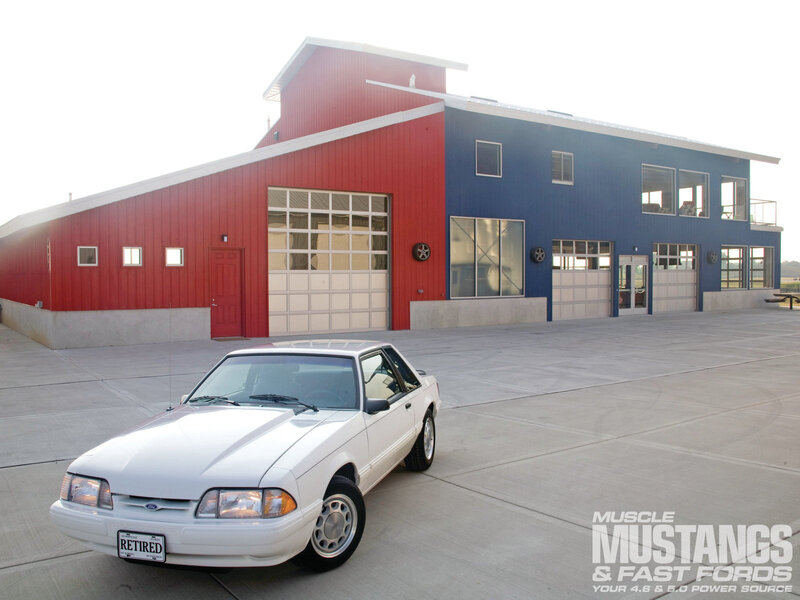 White Mustang Car — Calm, Morning