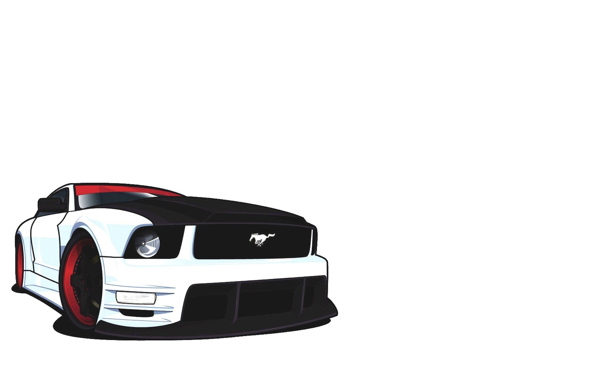 white mustang car illustration