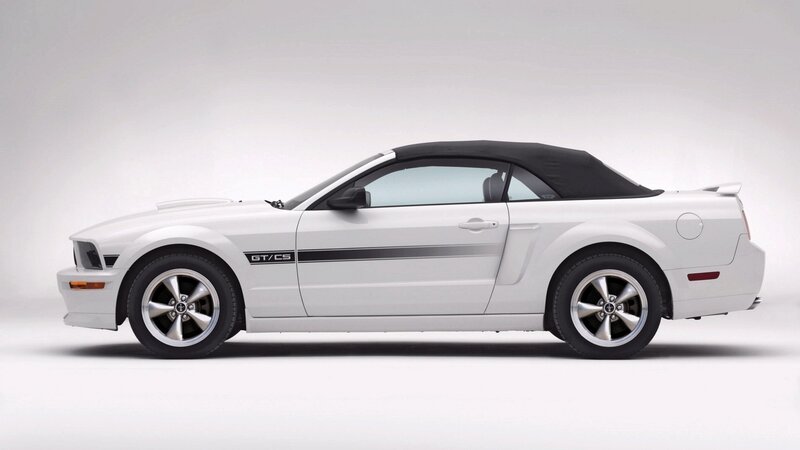 white mustang convertible
