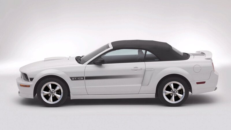 white mustang convertible