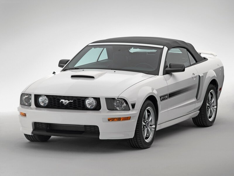 white mustang convertible