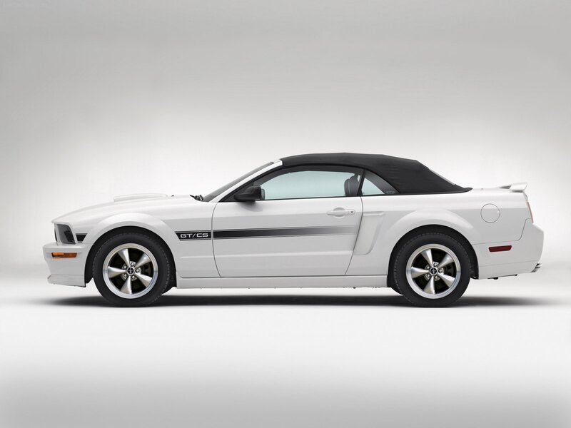 white mustang convertible