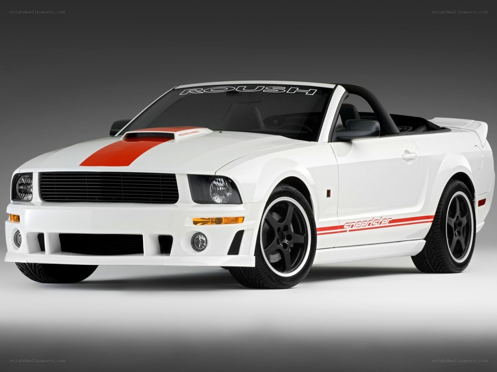 white mustang convertible