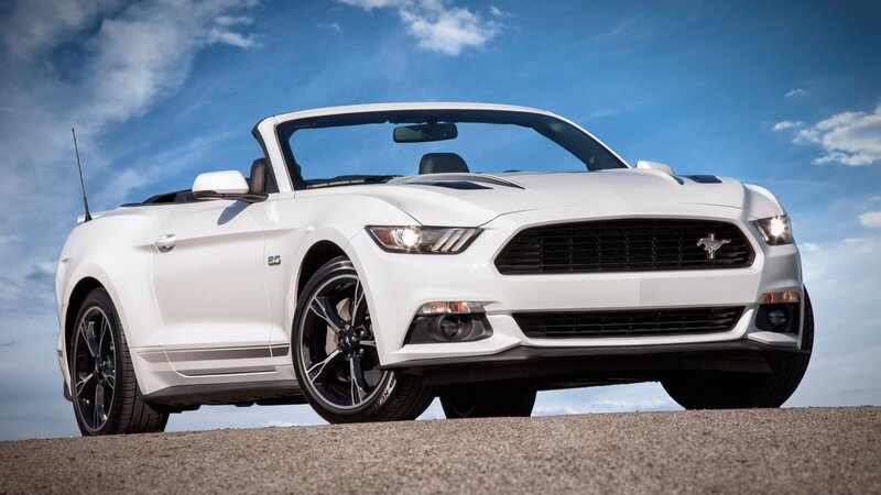 White Mustang Convertible — Dramatic
