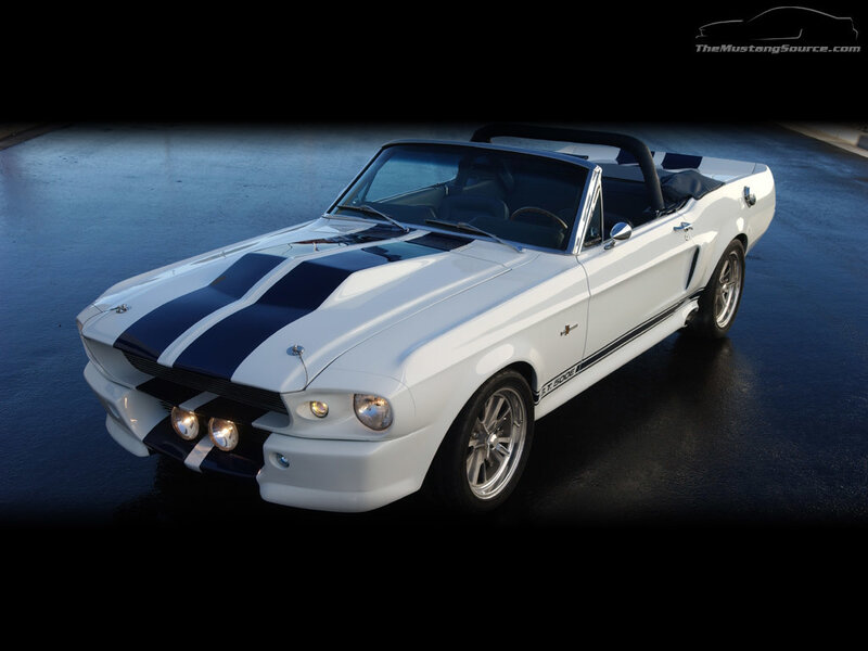 white mustang convertible with stripes