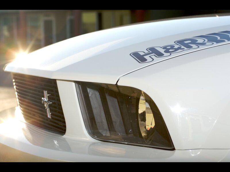 white mustang front view