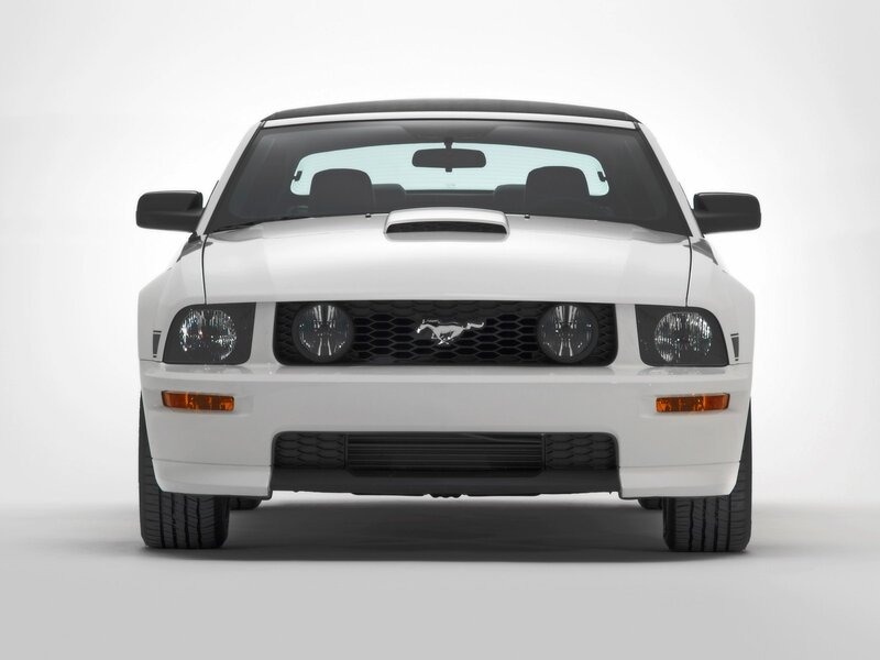 white mustang front view