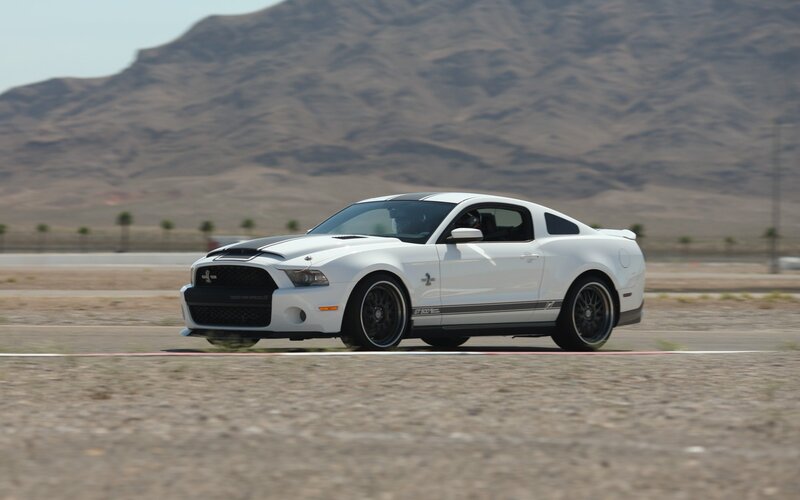 white mustang on track