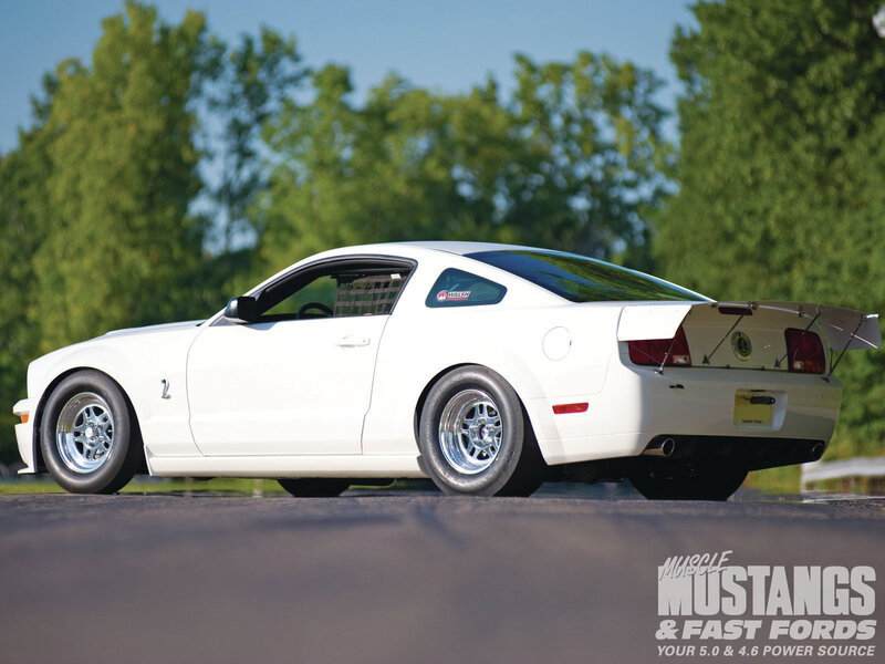 White Mustang Race Car