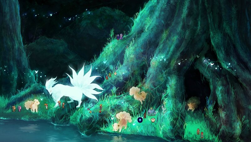 White Nine-tailed Fox — Green