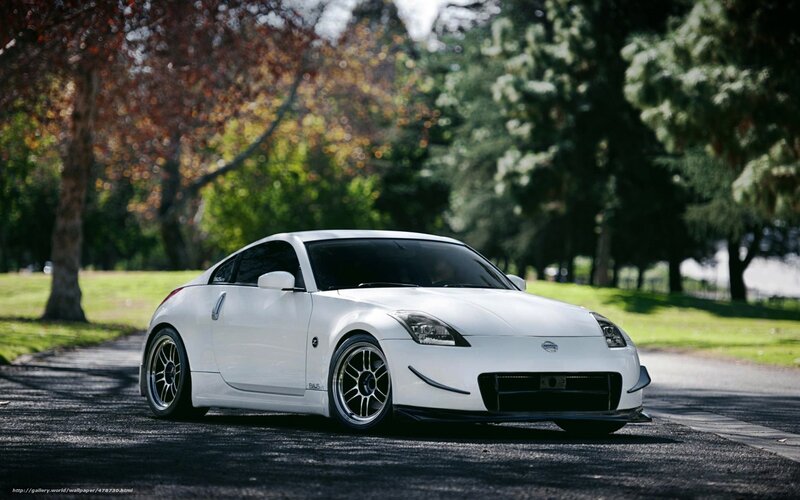 white nissan 350z on park road
