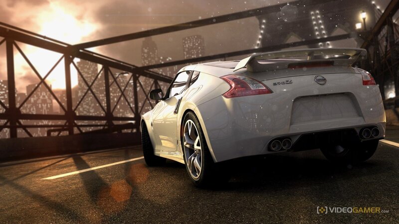 White Nissan 370Z on a bridge