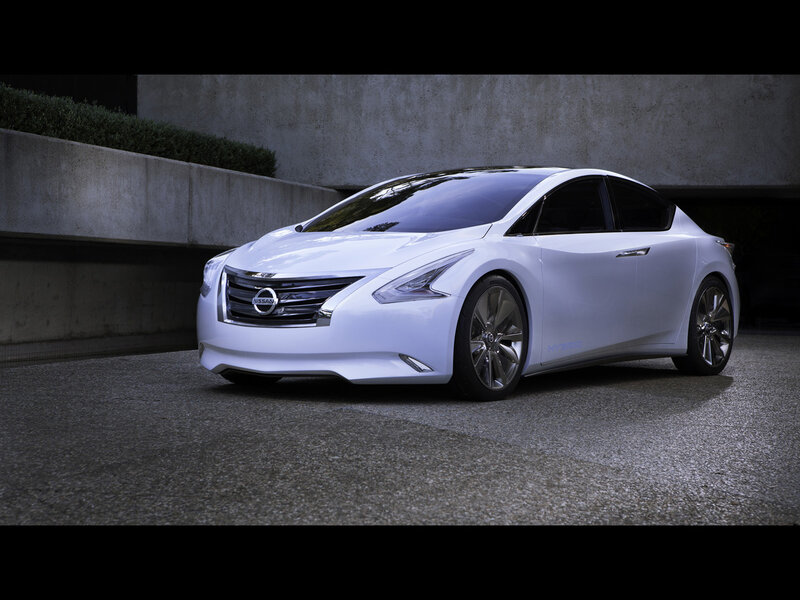 White Nissan Concept Car — Dramatic