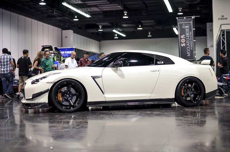 White Nissan GT-R at car show
