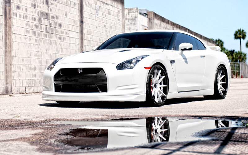 White Nissan Gt-r Car — Dramatic, Afternoon