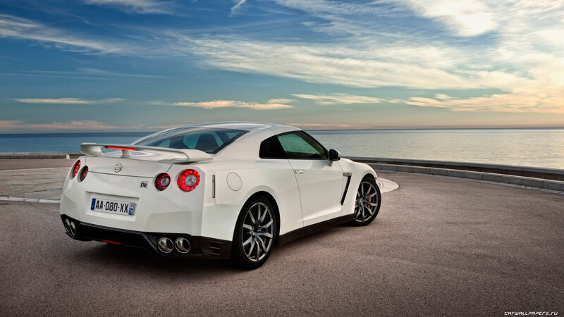 White Nissan GT-R Car — Serene
